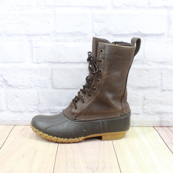 L.L. Bean Shoes - LL Bean Goretex Brown Leather Maine Hunting Shoe Duck Boots Size 6 M